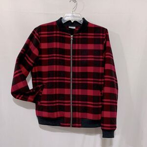 COLUMBIA Alpine Plaid Flannel Bomber Zip Up Jacket Pockets Women's Large